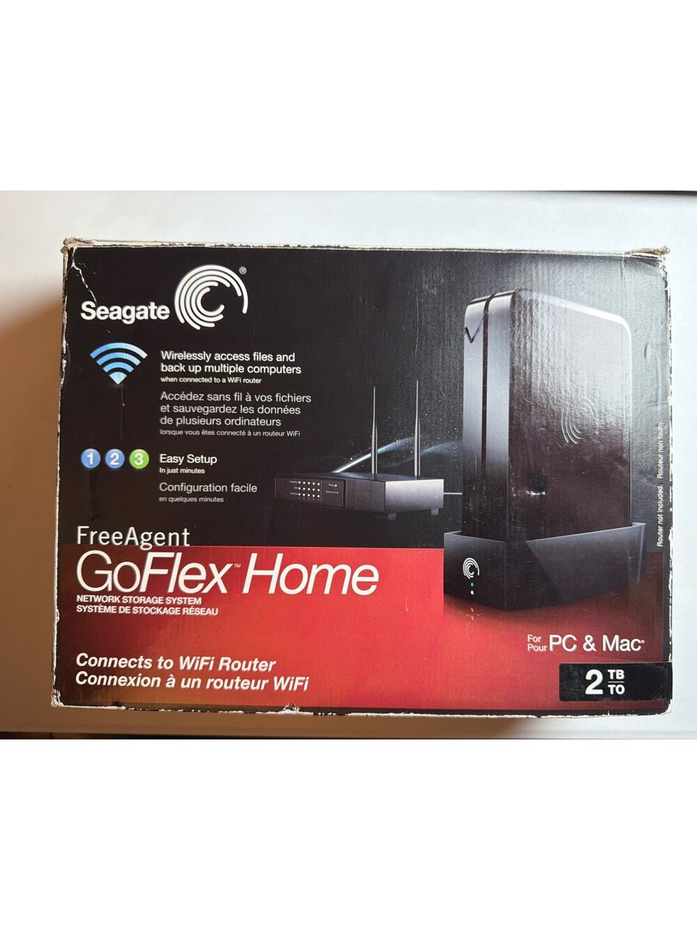 Seagate FreeAgent GoFlex Desk External 2 TB HDD 9ZQ2N24-500 w/ Power & Ethernet